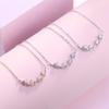 S999 Foot Silver Heartbeat Four-leaf Clover Necklace Women's Magnetic Clavicle Chain Light Luxury Niche Design Birthday Gift for Girlfriend