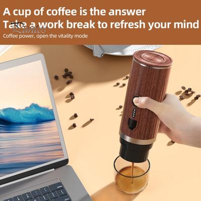 Przenośny Ekspres do Kawy Espresso Samogrzewający Łatwy do Czyszczenia Zasilany Bateryjnie Akumulatorowy Elektryczny Mały Podróżny Ekspres do Espresso