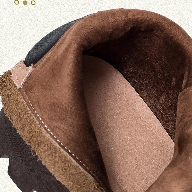 Johnature Retro Genuine Leather Women's Shoes Round Toe Thick Sole Versatile Short Boots