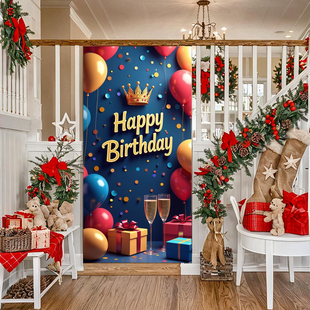 Large Size Birthday Banner Eye-catching Colorful Reusable Festive Banner Modern Celebration Decor for Family Reunions