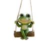 Schwingendes Baumstamm-Frosch Harz Hängendes Ornament Große Augen Cartoon Frosch Baum Hängende Statue Hof Terrasse Garten Mikro-Landschaft Dekoration