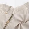 Women's Fashion Bomber Jacket Casual Cotton Coat Stand Collar Slim Fit Long Sleeve Thick Outerwear Ladies Motorcycle Basic Coats