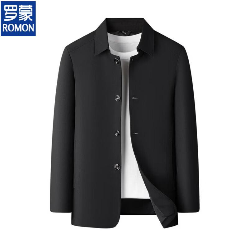ROMON Men's Lapel Wrinkle-Free Business Casual Jacket