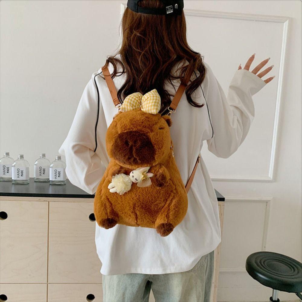

Животные Кукла Капибара Плюшевая Сумка через плечо Молния Капибара Сумка через плечо Женская Леди Девушка
