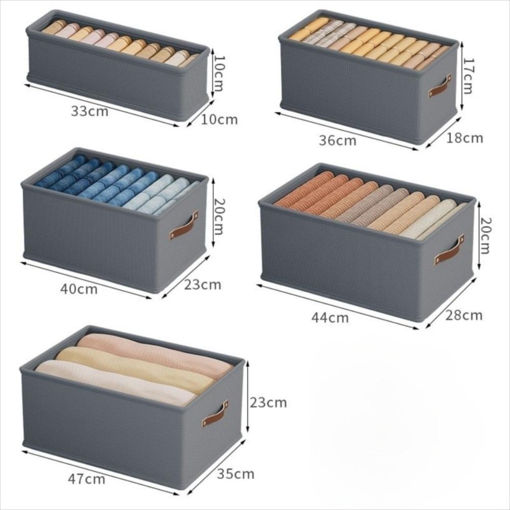 Oxford Cloth Storage Box Large Capacity Foldable Drawer Organizer Odorless Thickened Storage Basket 33x10x10cm серый