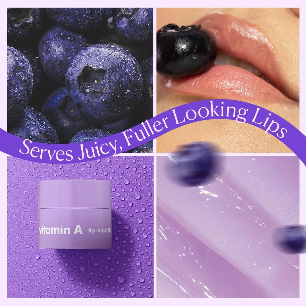 The Face Shop Vitamin A Lip Mask With Blueberry Extracts, Shea Butter For Soft, Plump Lips, 14g