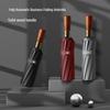 Retro Automatic Folding Umbrella with Solid Wood Handle