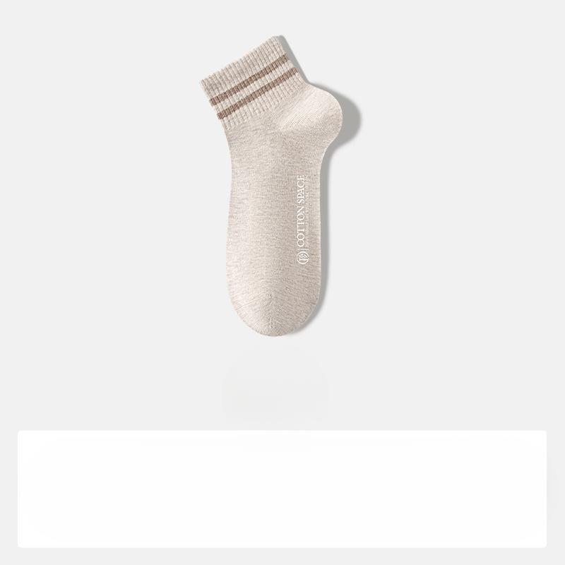Men's Pure Cotton Boat Socks, Cotton Spring and Summer Thin Sweat-absorbing and Odor-proof Short Socks, Student Sports Socks