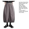 Women Bloomer Elastic High Waist Wide Leg Trousers with Pockets Solid Color Loose Fit Casual Pants Work Travel Daily Wear