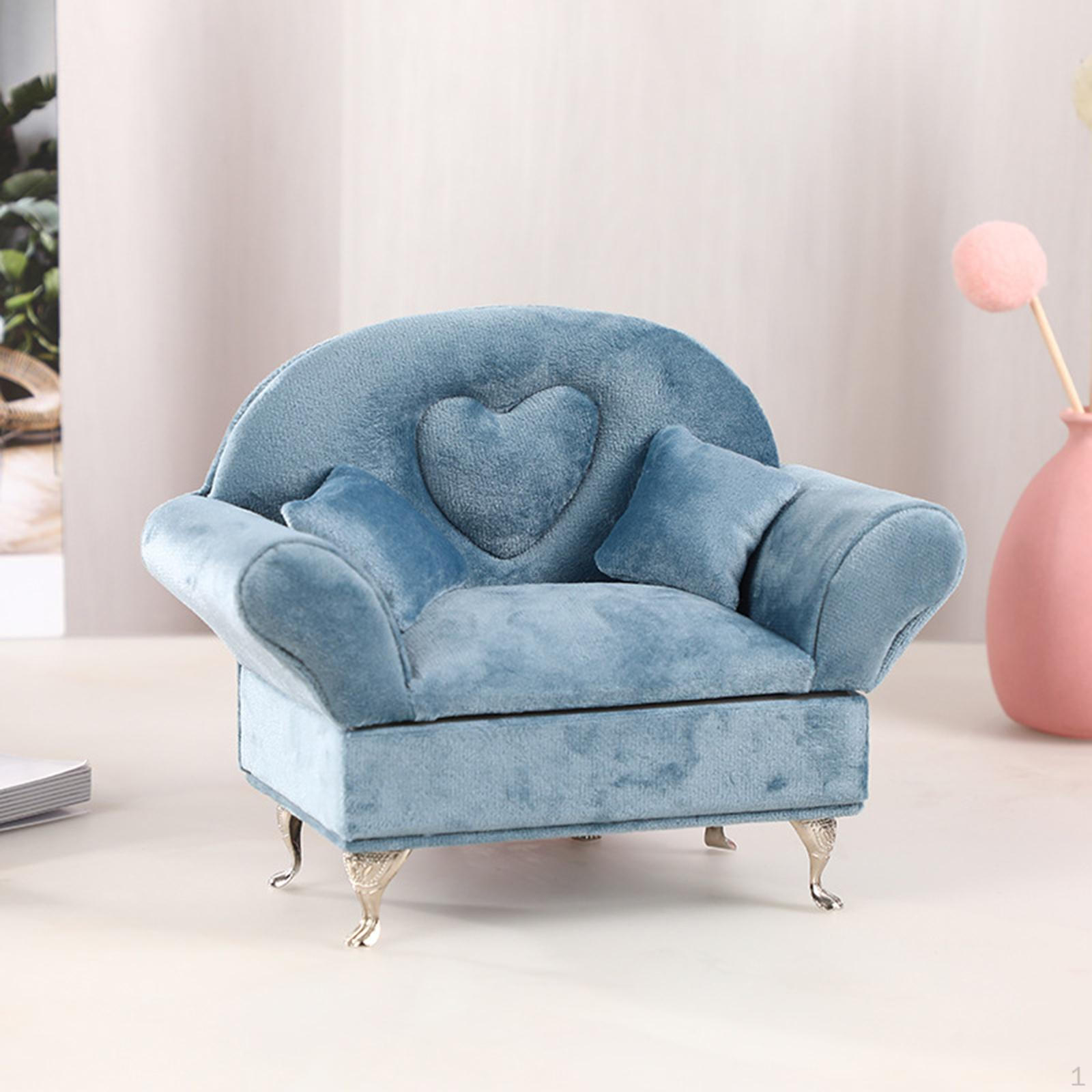 Модная шкатулка для драгоценностей на диване-кровати мебель для кукольного домика женский чехол брелок для прикроватной тумбочки синий 2320₽