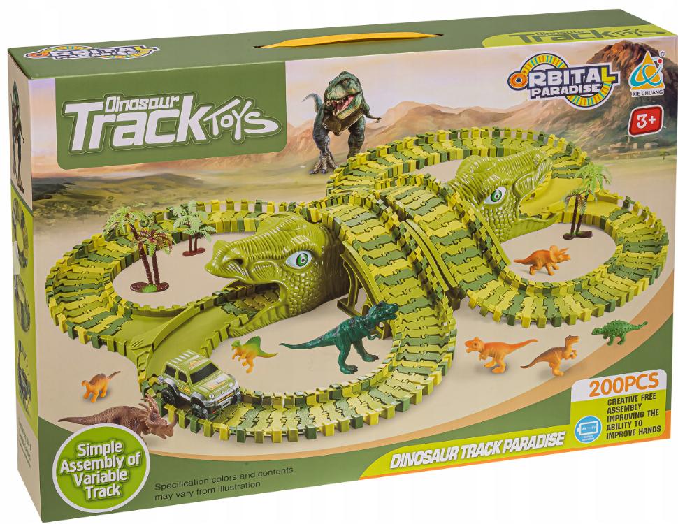Dinosaur Racetrack Mega Park Construction Set 240 Pieces XXL