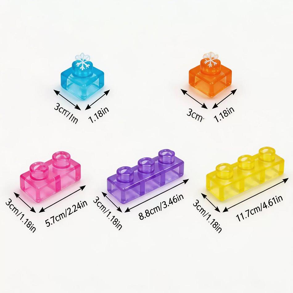 New Transparent Crystal Soft Gummy Jelly Building Blocks Squishy Stretchy Toy For Kids Creative Tabletop Games Collectible Toy