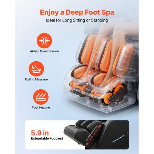 VEVOR Massage Chair, 3D Zero-Gravity Full Body Massage Chair with Extendable Footrest, Automatic Modes, Airbags, Waist & Leg Heating