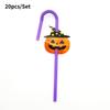 Bendable Halloween 20pcs Plastic Straws Pumpkin And Vampire Party Supplies