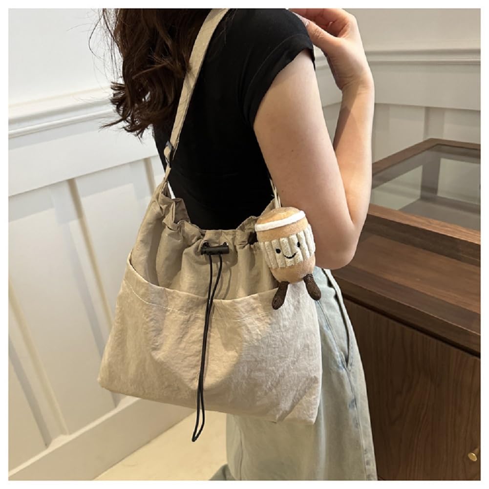 CARLIE KLOSS Women's Large Capacity Shoulder Bag, Backpack, 2-Way, Lightweight, A4 Size, ShoulderCrossbody Tote Bag, Multifunctional, Pockets, Nylon