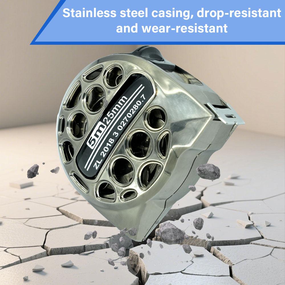 5mx25mm Tape Measure Stainlesssteel Retractable Highprecision Professional Metric Body Measuring Woodworking Construction Tools