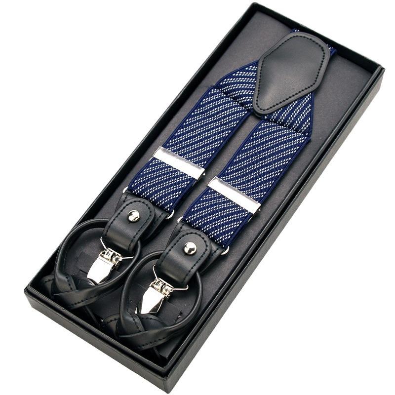3.5Cm Men'S Adult Strap Men'S Trousers Suspender Suit Shirt Strap Clip Suspender Strap Fat Elastic Non-Slip