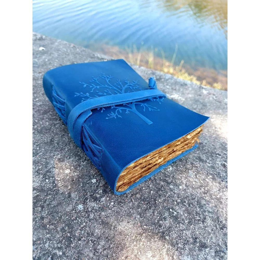 

Винтажная кожаная кельтская Книга теней «Древо жизни» Пустая карманная книга заклинаний 7 x 5 in синий