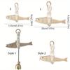 1PC Lightweight Wooden Fish Car Ornament Hangable with Bell Pollack Door Pendant Ultra-thin Fish Wall Art Bedroom