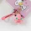 Silicone Keychains Pikachu Charmander Snorlax Bag Charms Anime Backpack Pendants Decor Accessories Kids Toys