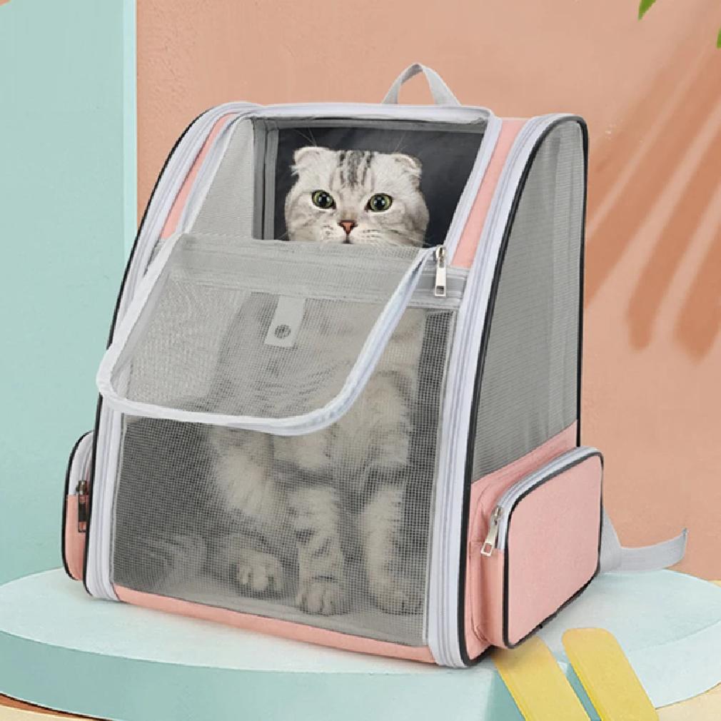 Bolsa Transportín para Gatos Mochila de Viaje para Exteriores para Gatos Perros Pequeños Bolsa Transportadora para Gatos Transpirable Adecuada para Gatos de Hasta 6 kg