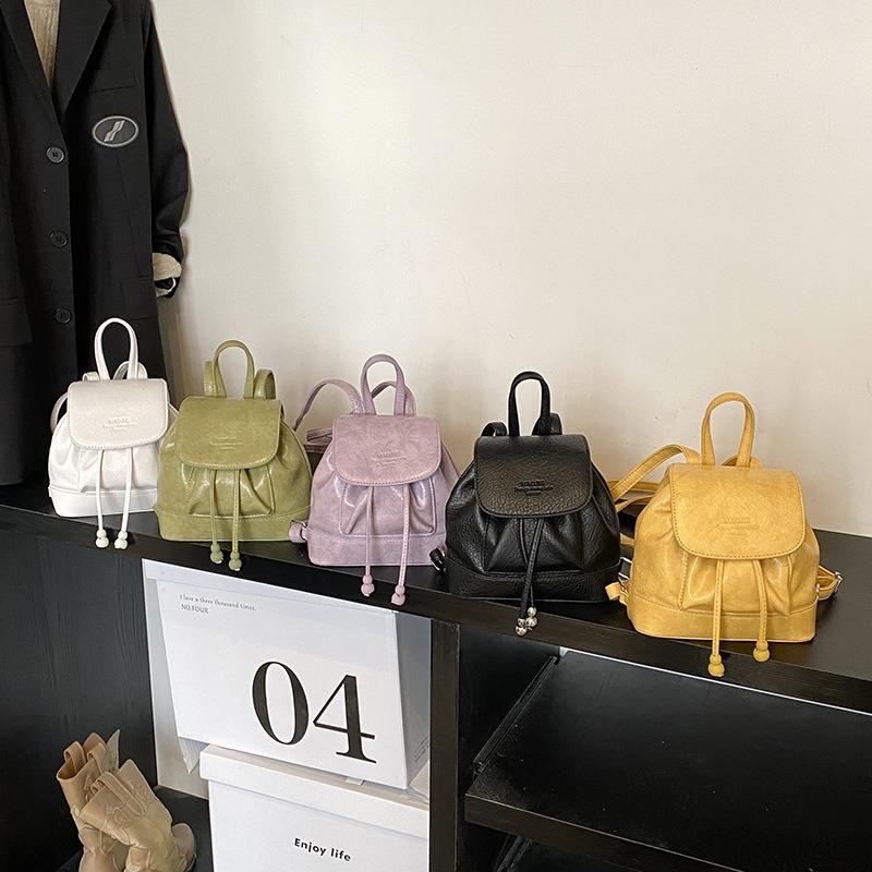 Simple and Fashionable Milk Yellow Small Backpack Casual Cute Schoolbag New Niche Mini Backpack
