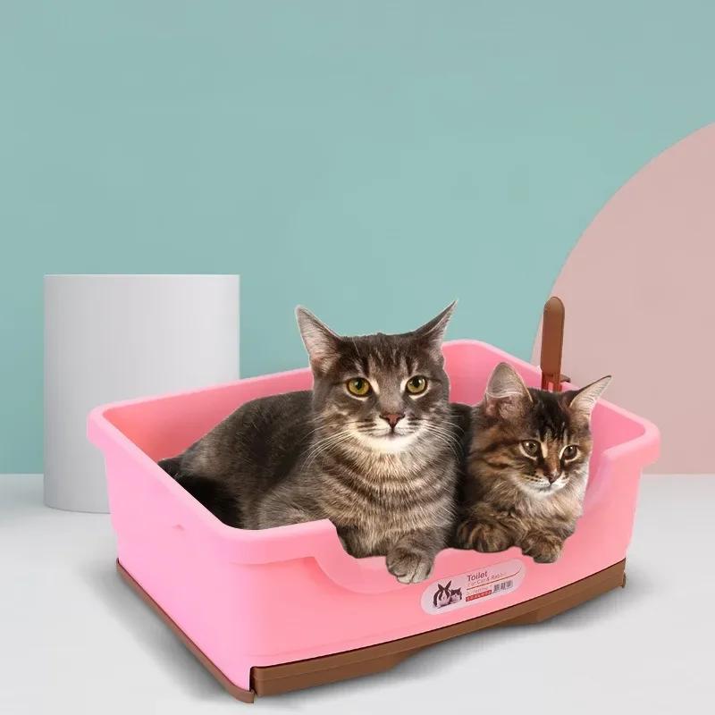 Schubladen-Stil Haustier-Trainer-Tablett Katzentoilette Anti-Spritzer Kätzchen Hund Kaninchen Kunststoff Toilette Bettpfanne Reinigungsmittel Katzenbettpfanne