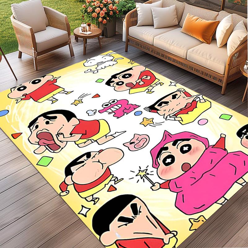 Crayon Shin Print Rug, Washable Floor Carpet, For Entryway Dorm Laundry Room Office Study, Home Decor Birthday Christmas Gift
