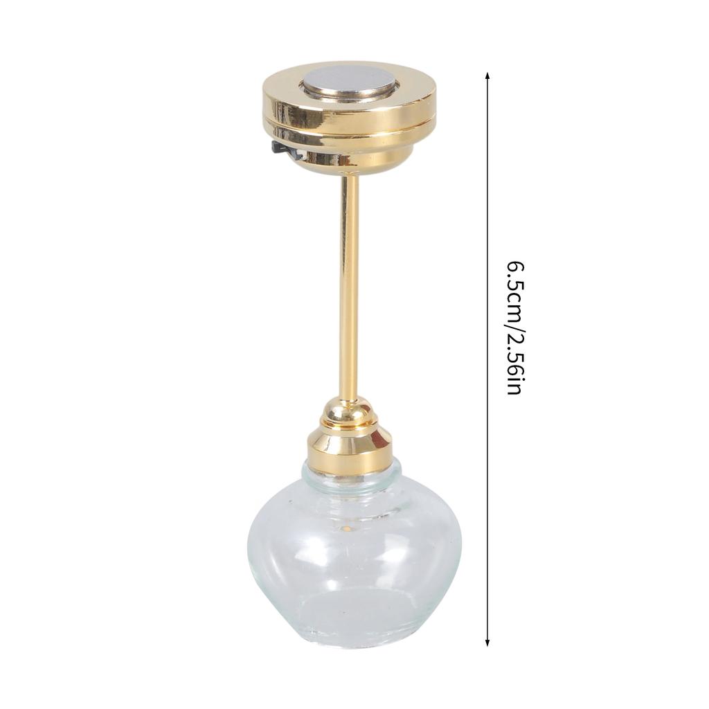 Puppenhaus Deckenleuchte im Maßstab 1:12 mit großem Glasschirm für Miniatur-Wohndekoration und realistischen Lichteffekt