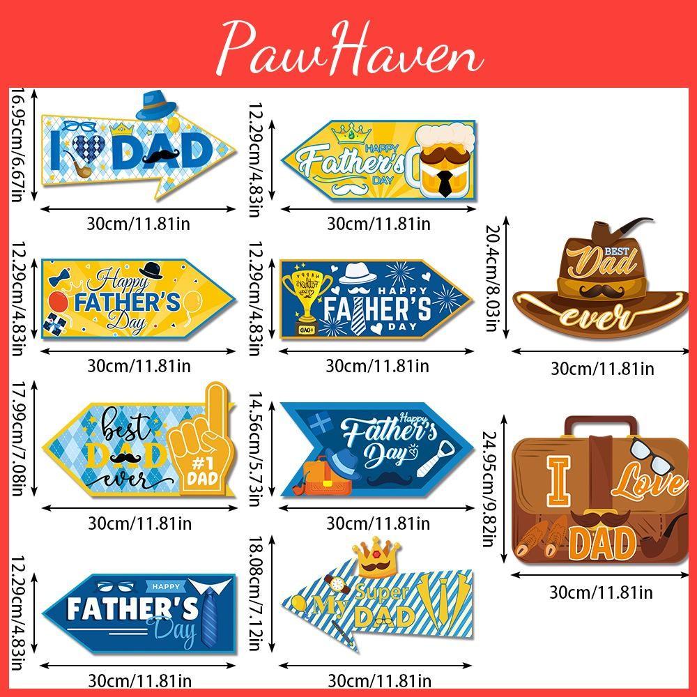 Day Father Themed Paper Wooden Stakes Directional Signs Party Scenes Props Decor