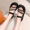 Women's Summer 2024 New Style Soft Sole Pearl Slippers Two-way Wearable Thick Bottom Sandals Windbreaker Slippers