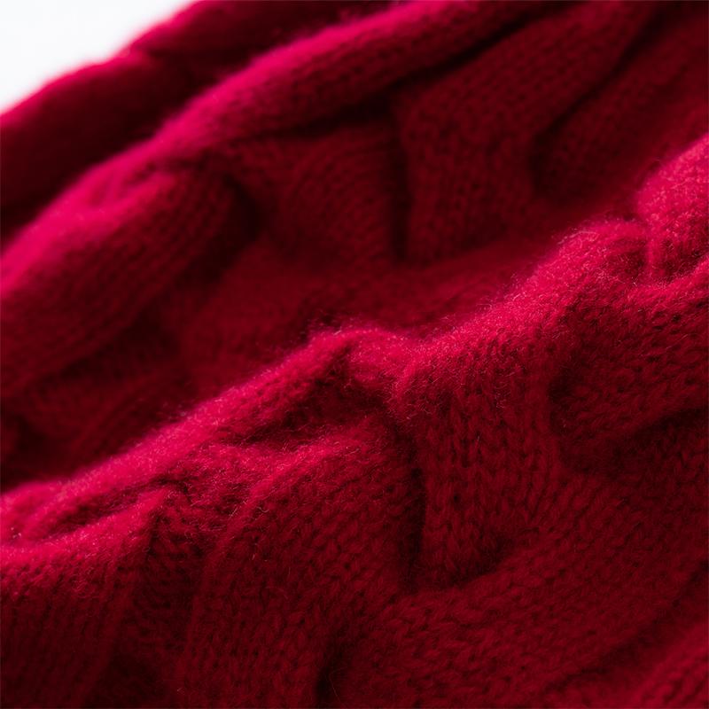 100%Wool Twisted Knitted Triple Knit Hat Winter Thickened Fried Dough Twists Pullover Hat Women Fashion Twisted Warm Hat Men