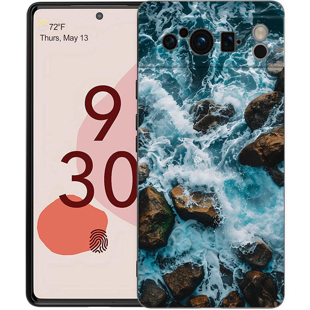 Blue Sea Ocean Waves Phone Case For Google Pixel 9 8 9A 8A 7 7A 6 Pro XL 6A 5G Black Soft Back Luxury TPU Cover