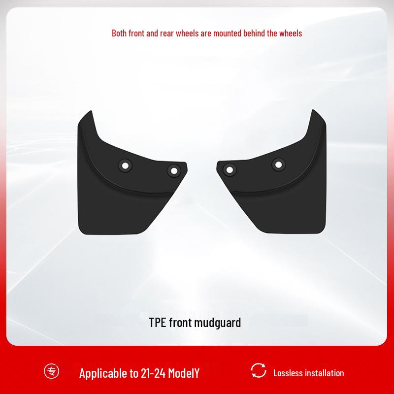 Tesla Model Y/3 Refresh Mudguards: Punch-Free TPE Front & Rear Wheel Mudflaps