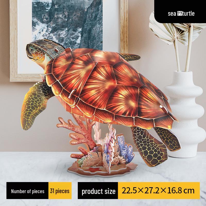 LoCube Nat Geo Kids 3D Turtle Jigsaw Puzzle - Rare Animal Model Toy