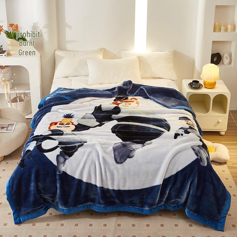 Double-Layer Thickened Raschel Blanket - Super Soft Anti-Static Fleece for Autumn/Winter, Perfect Wedding Gift.