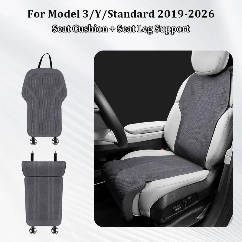 New For Tesla Model 3 Model Y Standard Car Seat Cover With Leg Extender Support Cushion Anti Slip Breathable Seat Protection Pad
