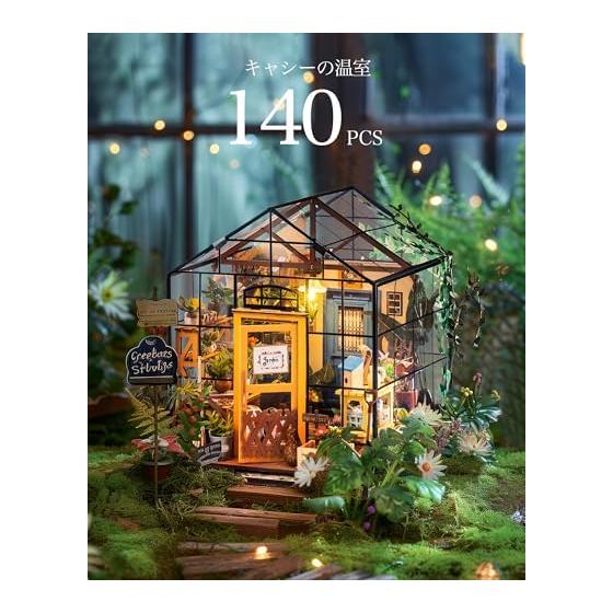 Rolife Dollhouse Miniature House Miniature Kit Flower Shop with LED Plastic Model Living Room DIY Doll House Figure Accessory Toy Interior Easy to