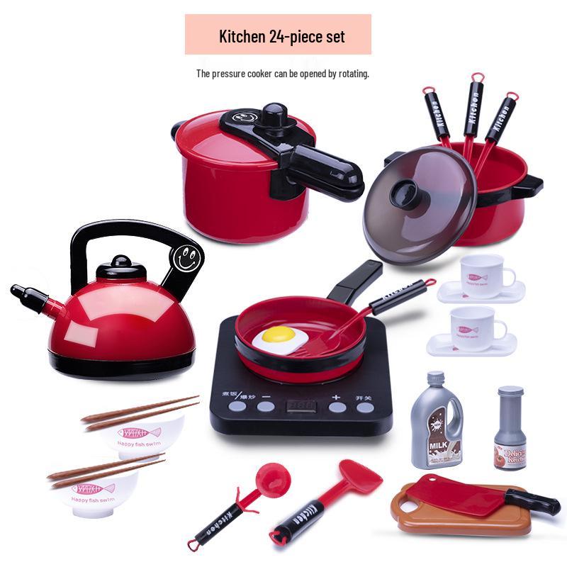 Kids  Pretend Play Kitchen Toys: Mini Spray Stove  Cooking Set