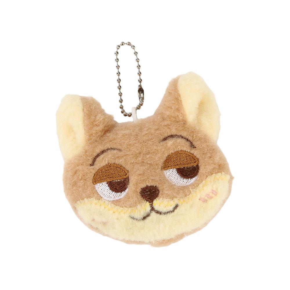 Cute Fox Rabbit Officer Plush Keychain Squeaky Bag Charm Pendant Soft Stuffed Animal Toy Gift