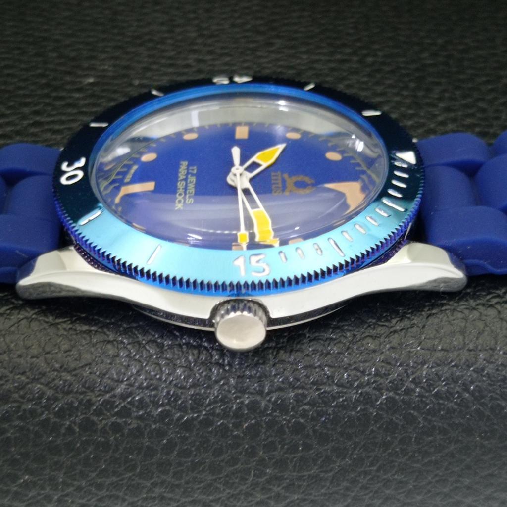 REFURBISHED MENS 40MM TITUS SWISS TURNABLE BEZEL BLUE DIAL WATCH a432735-2 R113-a432735
