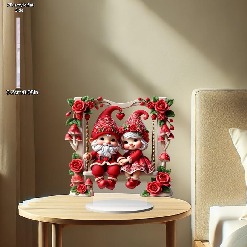 Gnome Cartoon Art Home Wall Decor Craft, Rose Decoration, Home Tabletop Decorations, Nurseries, Home Desk Living Room Decoration, Restaurant Shop Dec