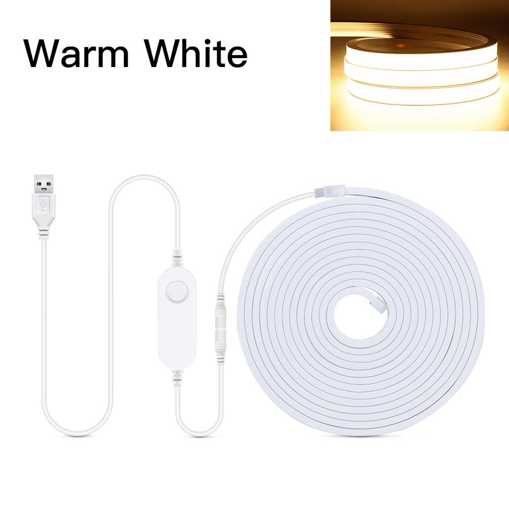 1m/2m/3m/5m Zigbee LED Lights Strip Waterproof 5V USB Neon COB LED Strip Tuya Smart Flexible Dimmable Lights for Bedroom Indoor