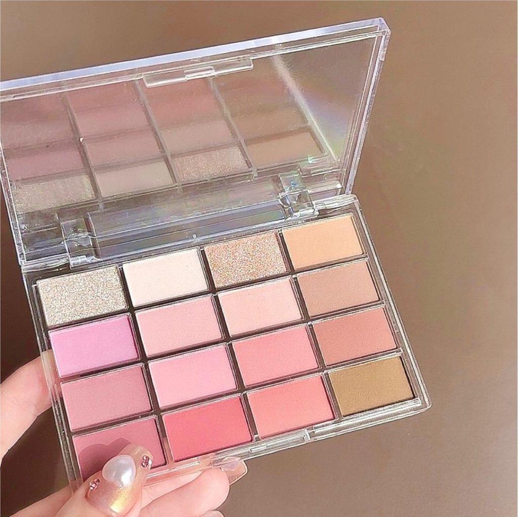 JADED Neon 16-Color Eyeshadow Palette: Korean Light Tones, Low-Saturation, Pseudo-Bare Look with Pearlescent & Matte Finishes