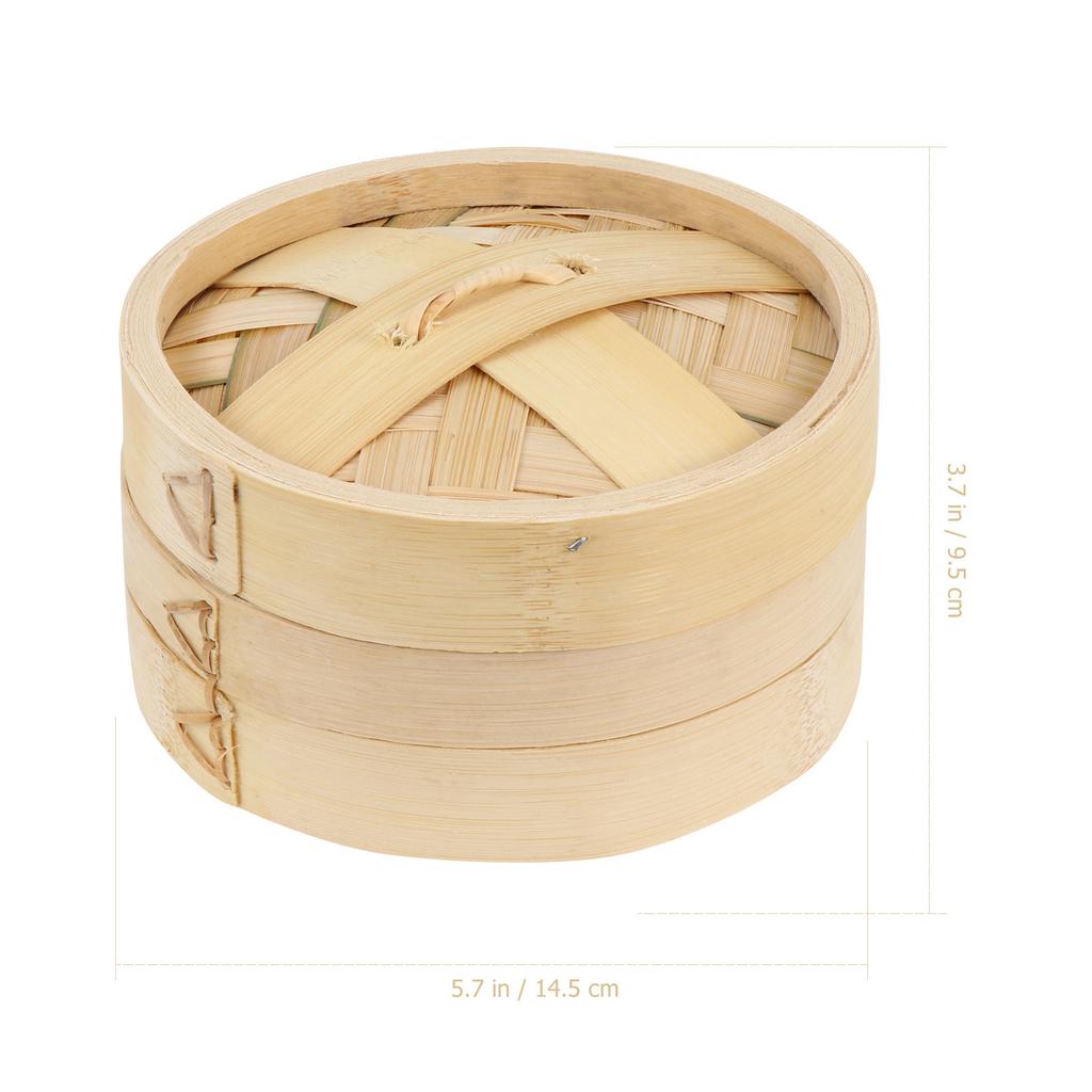 1Set Bamboo Steamer Set Premium Thickened Heat Resistant Kitchen Steamer for Rice Eggs Potatoes Corn Meat Desserts Steam Cooking