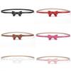 Adjustable Leather Belt Bowknot Waist Chain Fashion Thin Belt for Jeans