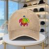 Rainbow Tie Dye Turtle Baseball Cap Washed Denim Adjustable Casual Outdoor Sun Hat