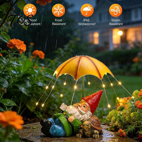 Mother Day Solar Gift Cat Garden Statue, Resin Outdoor Tabby Decor with Auto LED Decorative Lighting Light, IP65 Waterproof Lawn Ornament for
