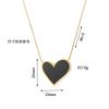 Loving Heart Mother Of Pearl Titanium Steel Necklace Women Simple Elegant Pendant Jewelry Luxury Minimalist