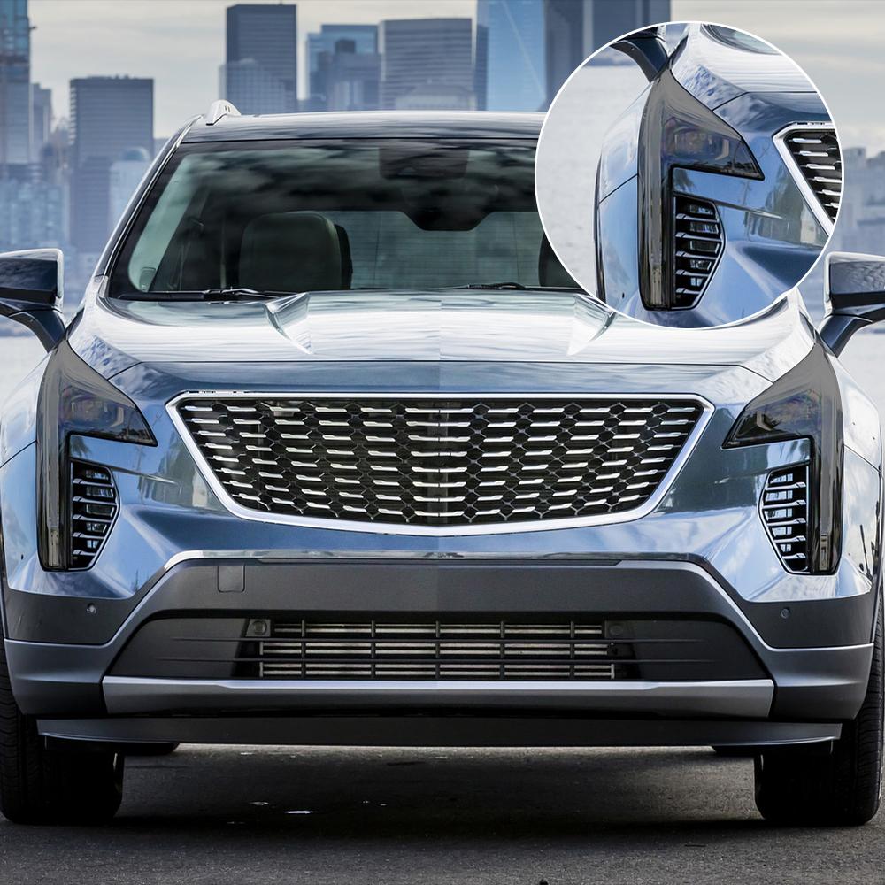 Smoke Black High-Gloss Pre-Cut Headlight Protection Film For Cadillac XT4 2024-2026 TPU PPF Anti-Scratch Car Vinyl Wrap Kit zs3